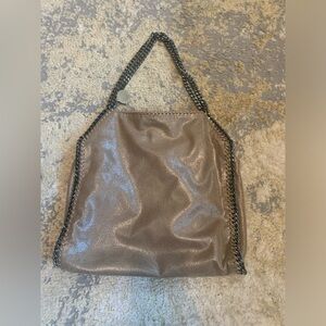 Stella McCartney Shaggy Deer Falabella Small Tote “Redwood”/Beige $1295